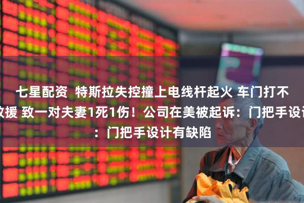七星配资 特斯拉失控撞上电线杆起火 车门打不开阻碍救援 致一对夫妻1死1伤!公司在美被起诉:门把手设计有缺陷